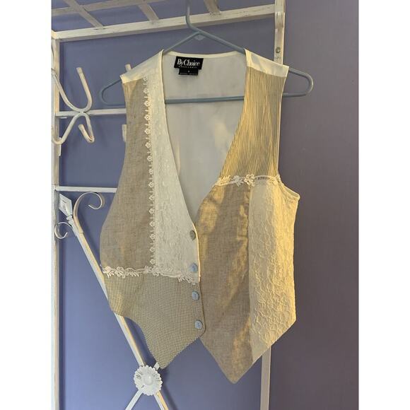 By choice lace vintage vest Ivory sm romantic boho princess sm - Picture 1 of 6